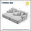 Canapé-lit convertible surdimensionné en velours côtelé duveteux avec poches de rangement et coussins moelleux pour un confort optimal dans votre cinéma maison-1578092739-1578092745