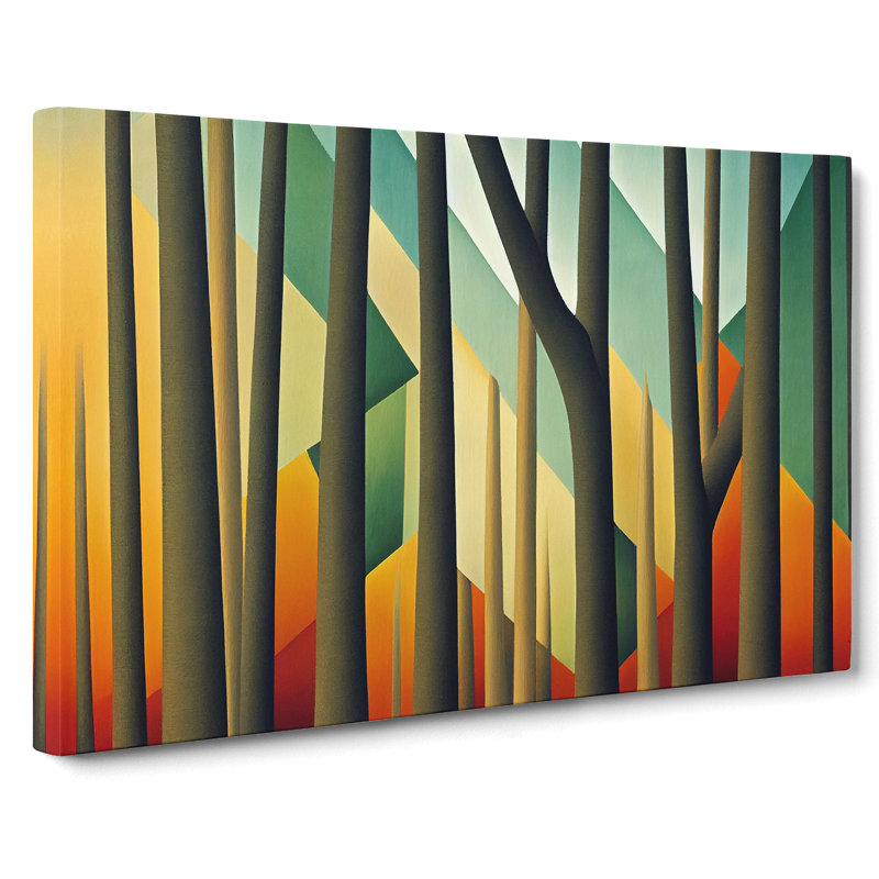 Colourful Abstract Summer Forest Vol.4 - Wrapped Canvas Print, 50cm H x 76cm W x 3cm D
