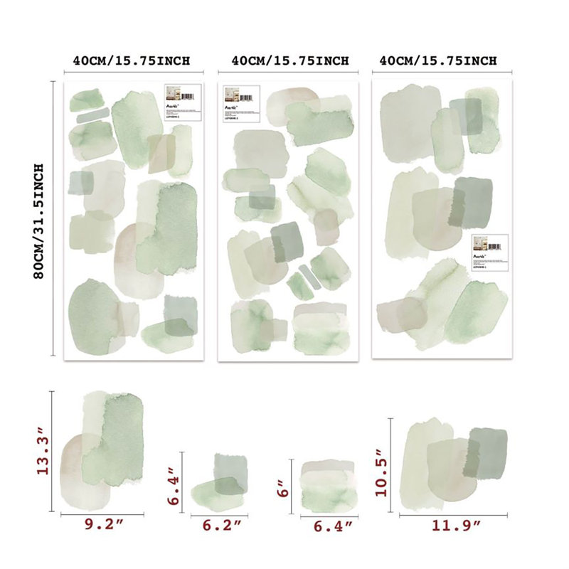 Adhésifs décoratifs Brush Stroke, Vert
