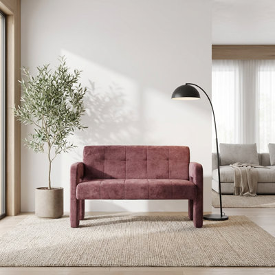 Compact Two-Seater Upholstered Sofa with Dual Armrests