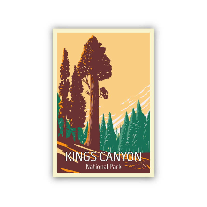 Kings Canyon National Park, impression de voyage sans cadre, art mural maison et bureau, H 20 po x l 16 po x P 0,35 po