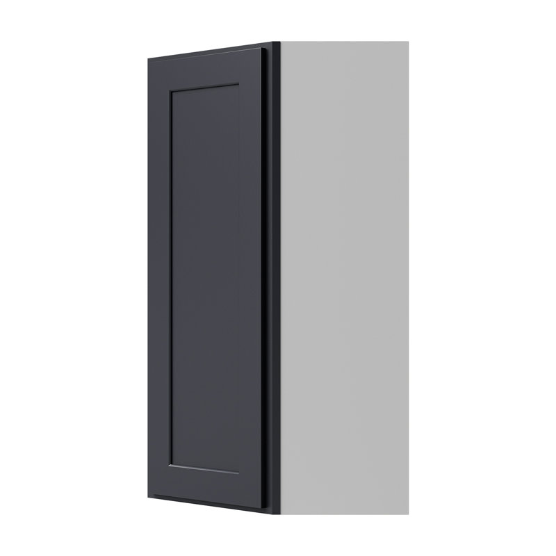 Armoire murale diagonale, 24" W x 42" H x 12" D, Noir Shaker