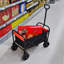 Mini chariot de plage pliable de jardinage de chariot (noir + jaune)