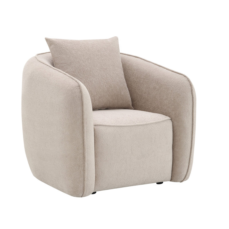Canapé avec chaise d'appoint et fauteuil moderne, Chenille beige