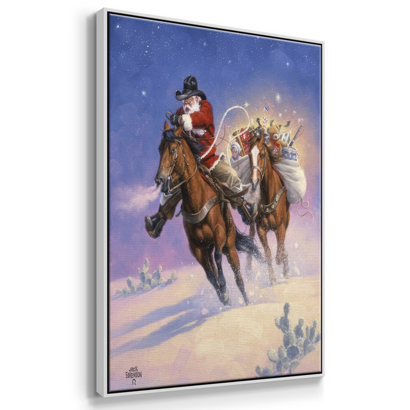 Santa's Big Ride, H 25 po x l 17 po x P 1,5 po, Cadre flottant blanc