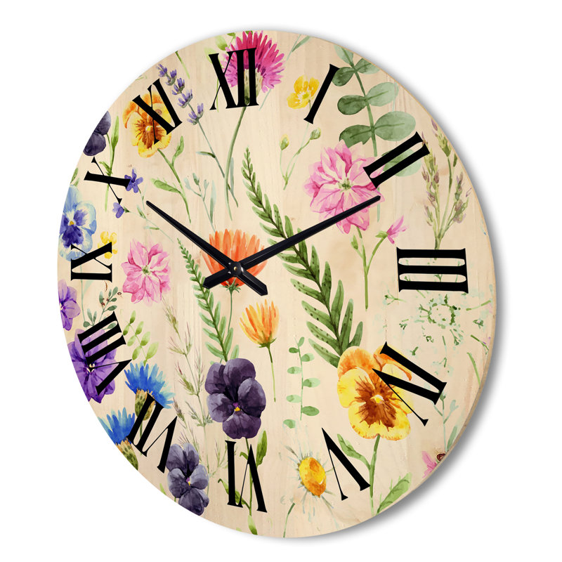 Horloge murale Wildflowers, Grand