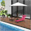 Chaise longue pliante Outsunny avec dossier inclinable, siège en filet respirant et appui-tête pour la piscine, la plage, la cour et le patio-742149447