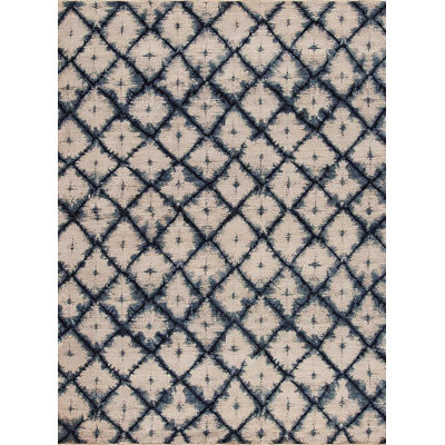 Shibori Hand Knotted Wool Area Rug
