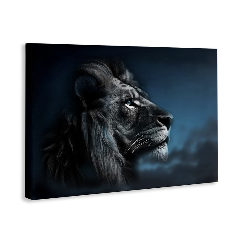 Art mural sur toile Intense Gazing Lion par CAD Designs, H 20 po x l 30 po