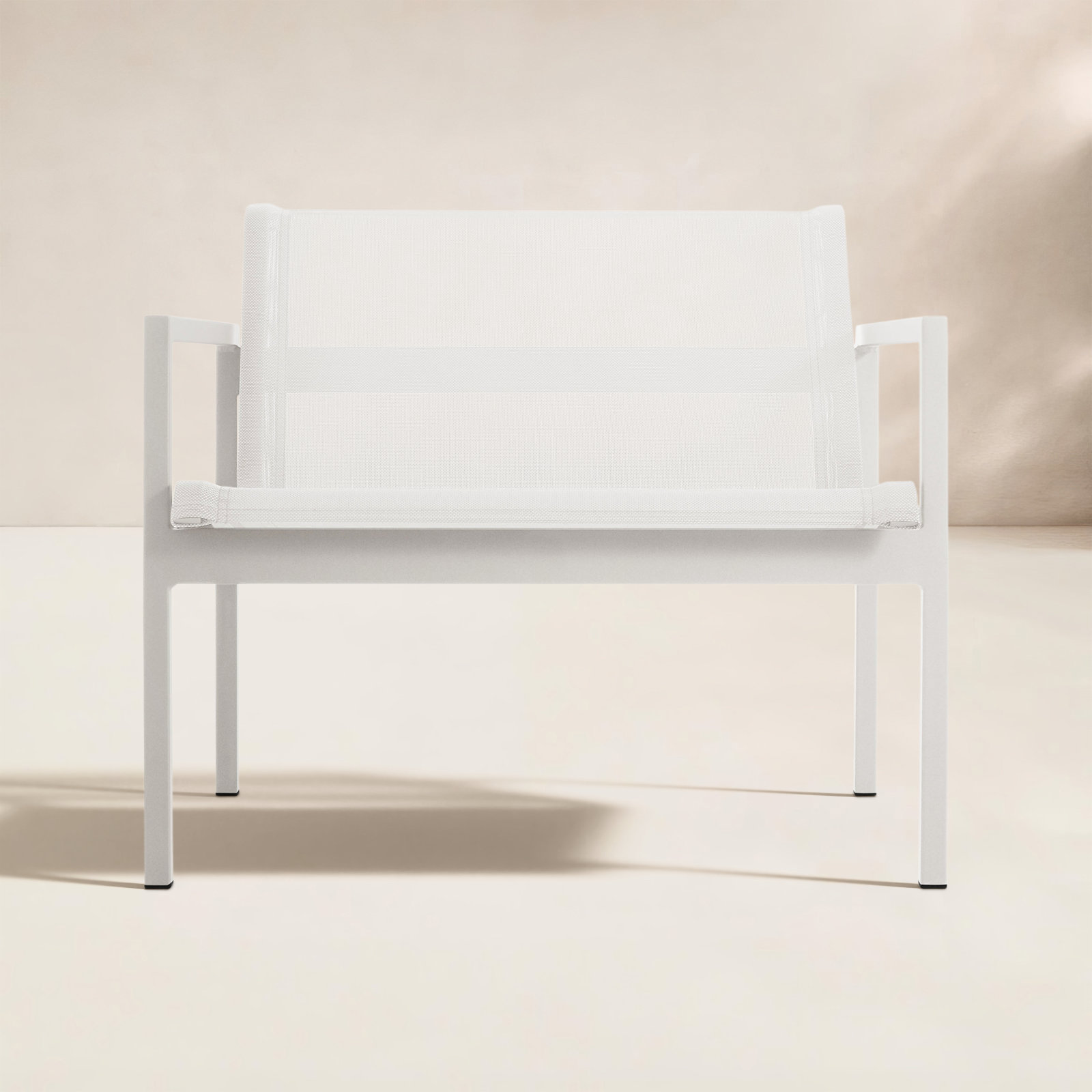 Skiff Powder Coated Aluminum Outdoor Lounge Chair, White