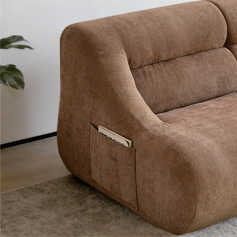 Canapé à compression moderne avec causeuse en chenille, canapé 2 places avec coussin en mousse à mémoire de forme, aucun assemblage requis