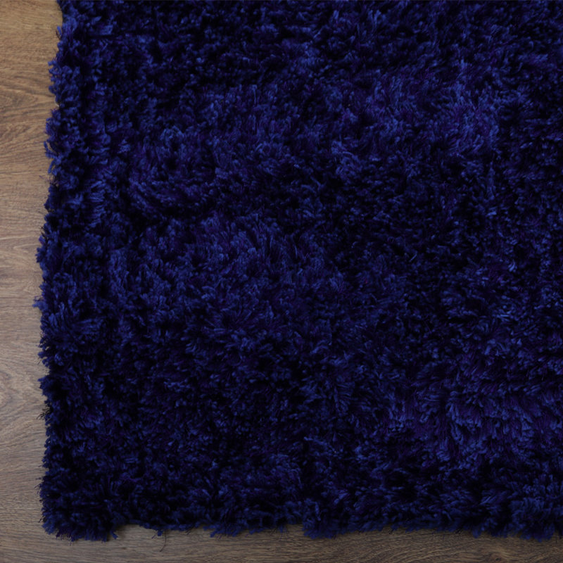 Sanford Hand Tufted Shag Polyester Eco-Friendly Area Rugs - Rectangle, Blue Color, Plain Solid Design, High Pile Thick Handmade Anti Skid Area Rugs for Living Room, Bed Room