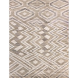Hand Knotted Geometric Area Rug in Beige/Gray/Brown