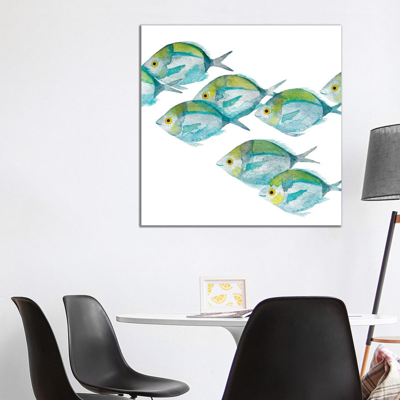 Fishes - Wrapped Canvas Painting, 93.98 cm H x 93.98 cm W x 1.91 cm D
