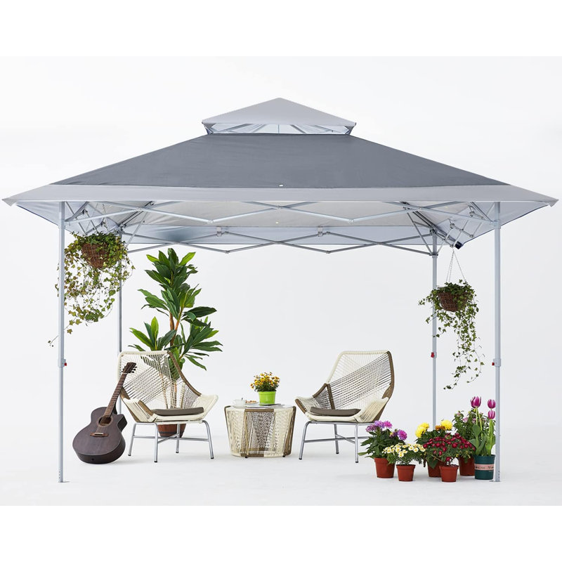 13X13ft Instant Pop Up Canopy Tent With Double Truss Frame, UV Protection, And Wind Vent Design For Outdoor Shade