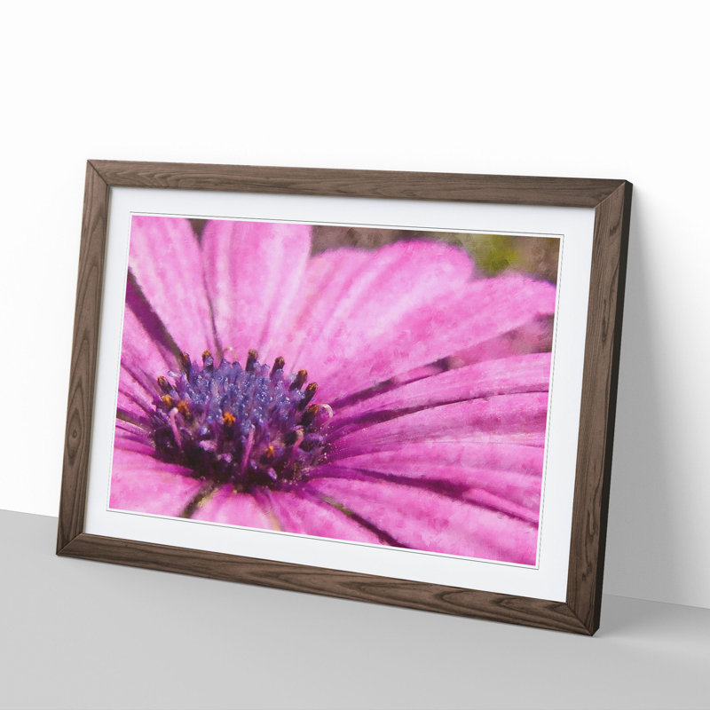 Purple Flower Vol.2 - Picture Frame Painting, Walnut Framed, 36cm H x 48cm W x 2cm D