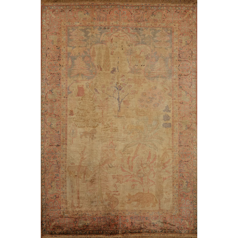 Tapis à teinture végétale antique pré-1900 4 x 6