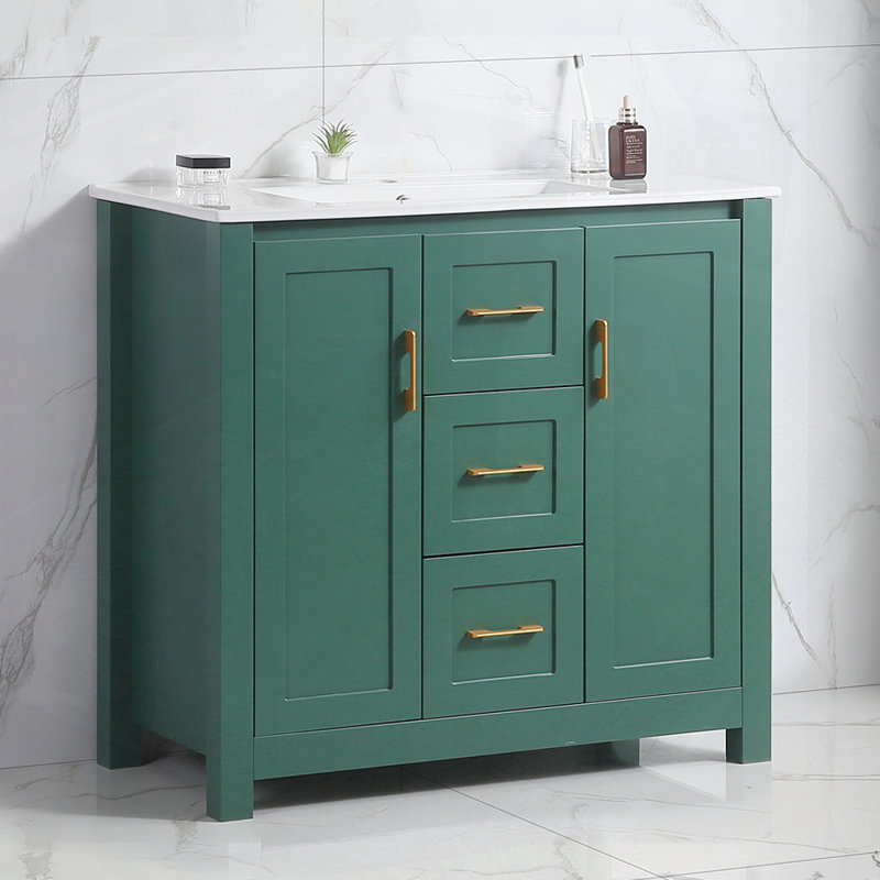 Bathroom Vanity with Single Sink, Green