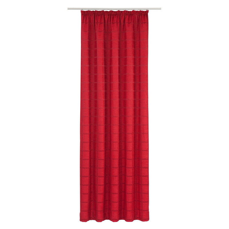 Shire Room Darkening Single Curtain Panel, 132 W x 245 D cm, Red