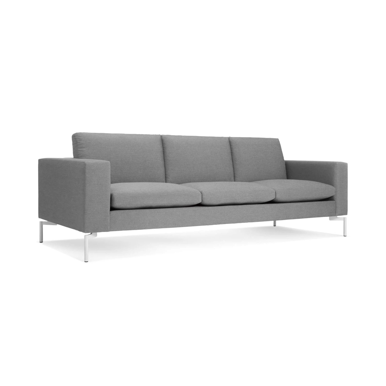 New Standard Upholstered Sofa, White, 32" H x 92" W x 35" D, Spitzer Gray 100% Polyester