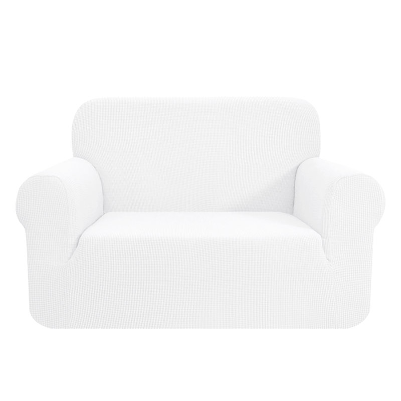 Housse pour fauteuil à coussins carrés / rectangulaires texturé, Blanc