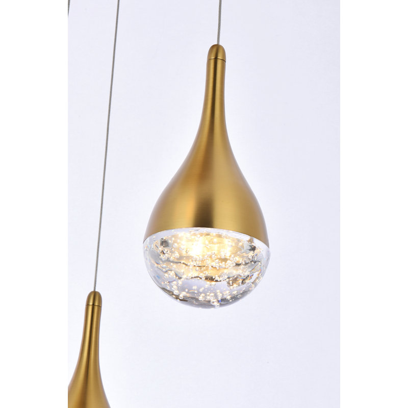 Carilyn Chandelier, 9" H x 24" W x 24" D, Satin Gold