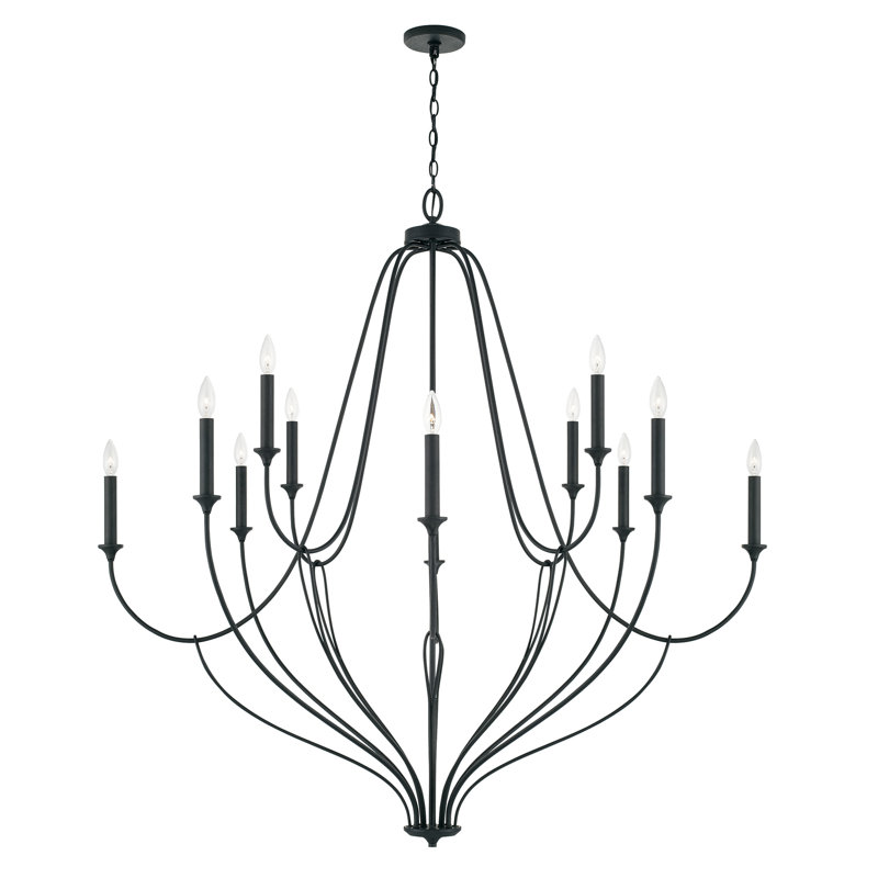 12 - Light Dimmable Tiered Chandelier