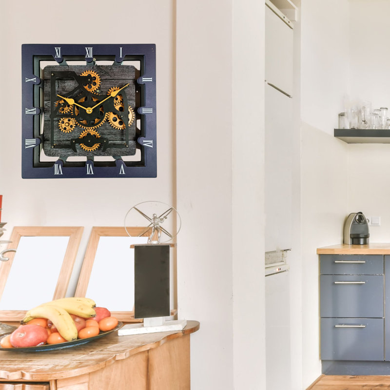 Solid Wood Wall Clock, Carbon/Grey