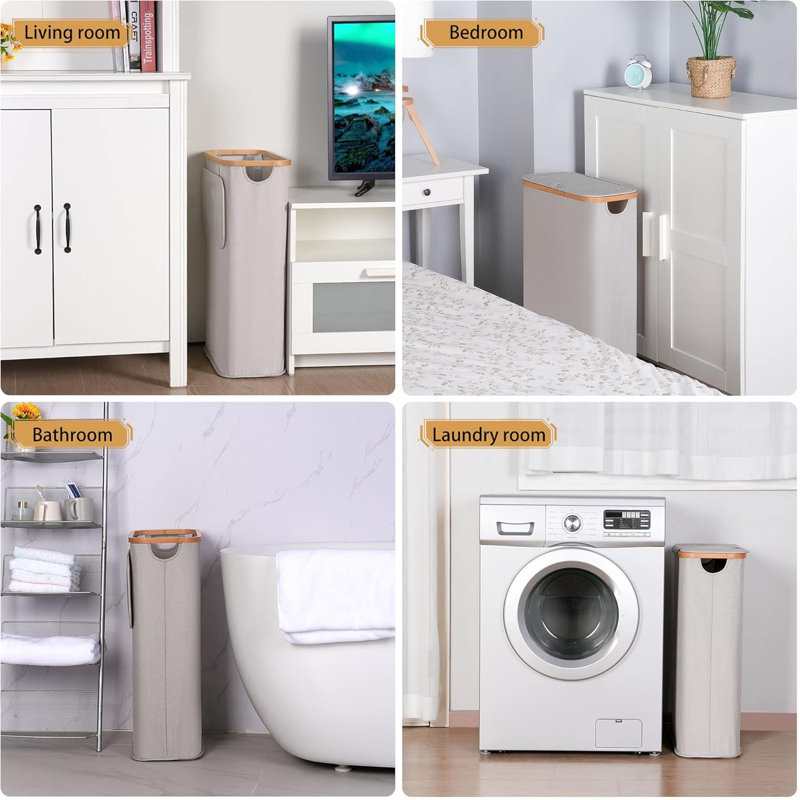 Laundry Basket, Light Grey