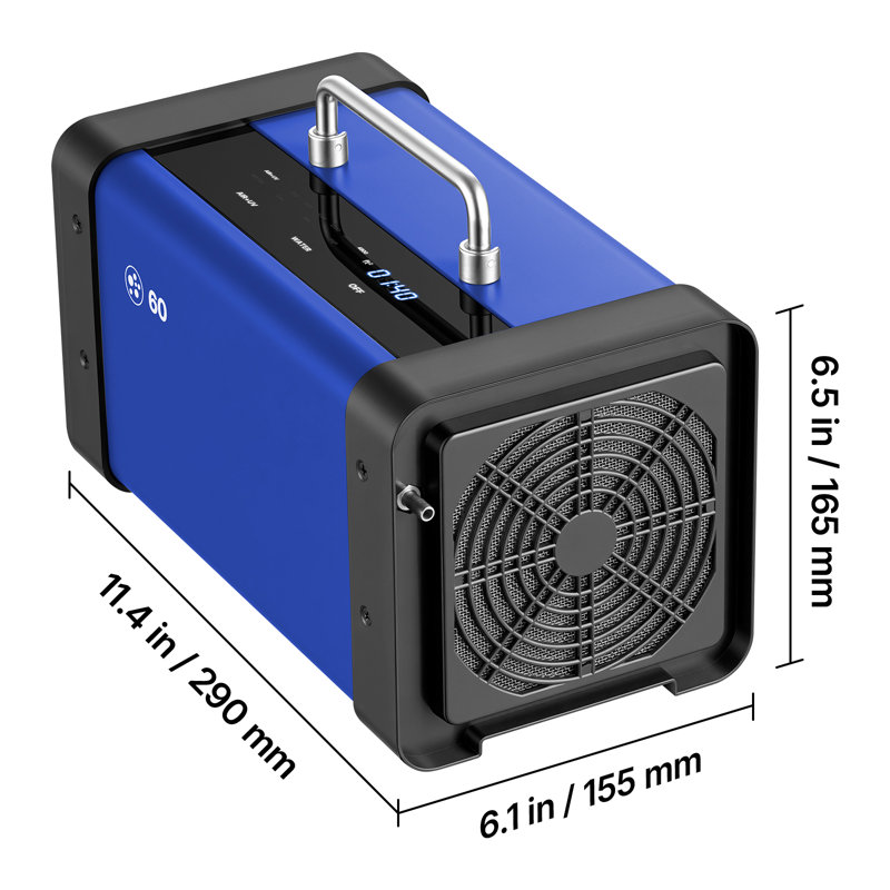 Générateur d'ozone, machine à ozone commerciale à 60000 mg / h, avec démarrage différé de 15 s et mode eau à double tuyau et écran tactile ACL, désodorisant industriel pour voiture, fumée, odeurs domestiques, jusqu'à 4800 pieds carrés