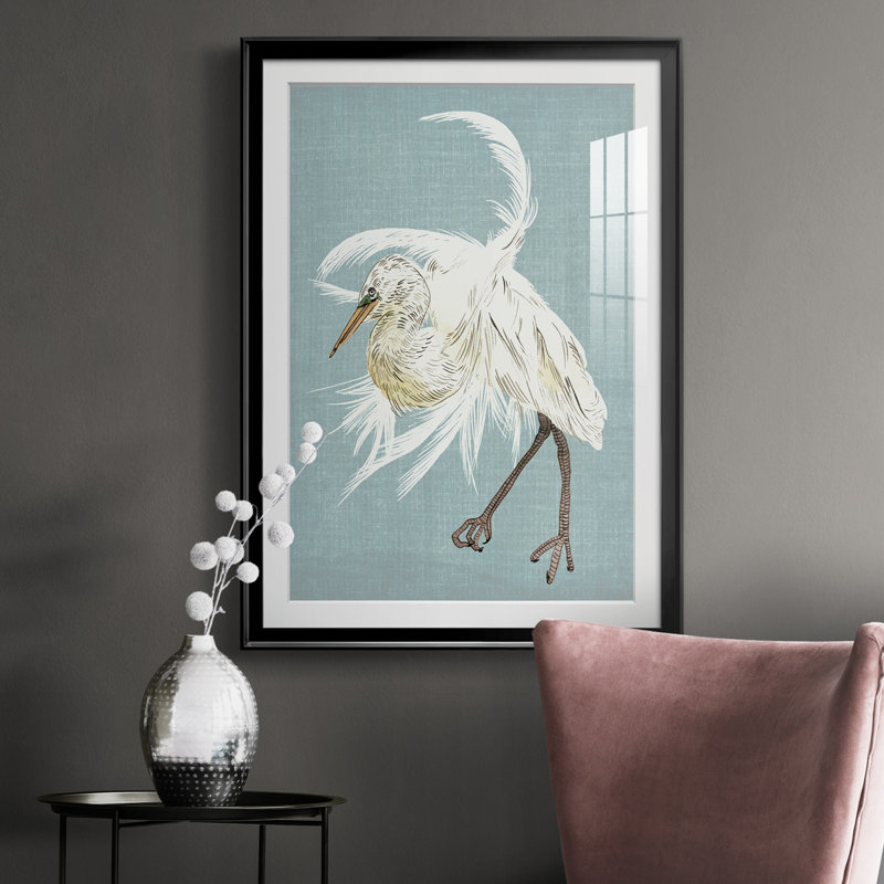 Heron Plumage IV - reproduction de cadre photo, H 24,5 po x l 18,5 po x P 1 po, Noir