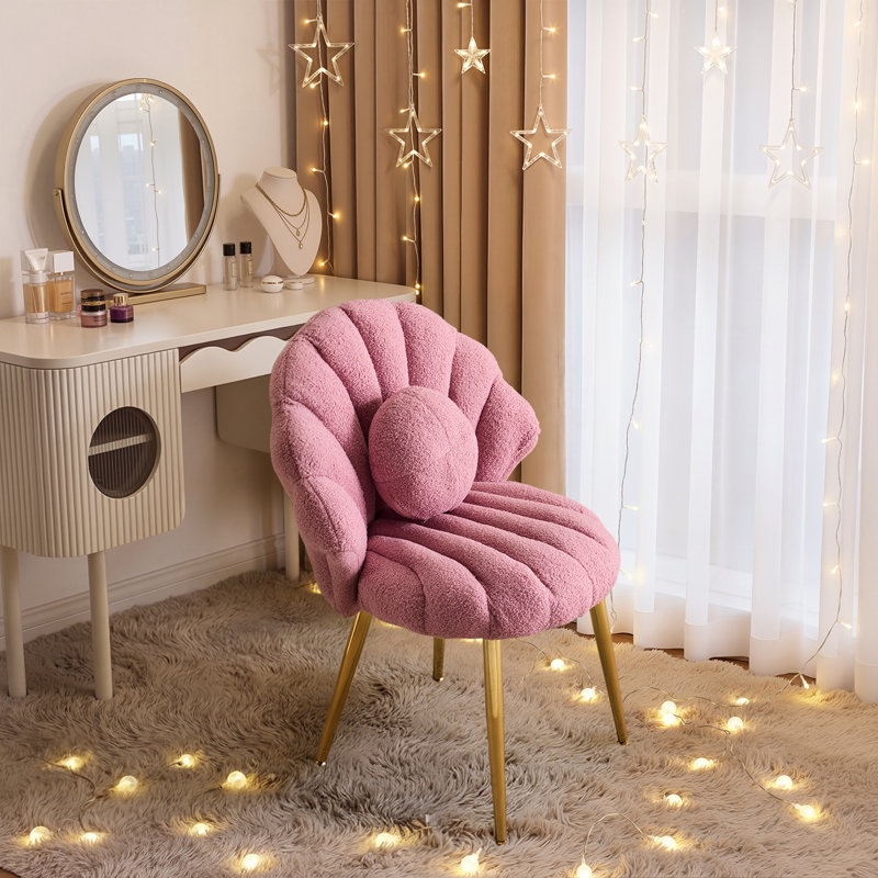 Chaise de coiffeuse en forme de coquillage Elizabeth, Mauve