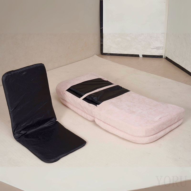 Canapé-lit double convertible pliable, rose
