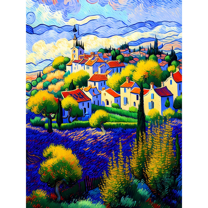 Village français I, H 32 po x l 24 po
