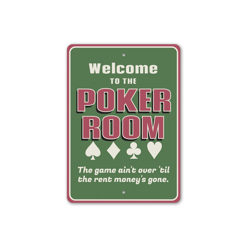 Plaque de poker en aluminium, H 14 po x l 10 po x P 0,04 po