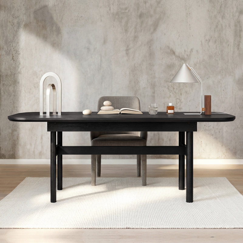 83.9'' W Solid Oak Executive Computer Desk