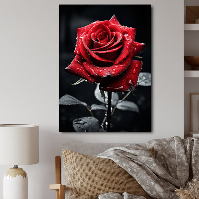 «Daryle Red Black Rose Elegance II», reproduction sur toile