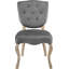 Chaise d'appoint capitonnée en velours gris-955069013