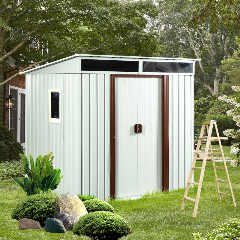 Remise de rangement extérieure en métal 6 pi x 5 pi W540S00011, Blanc