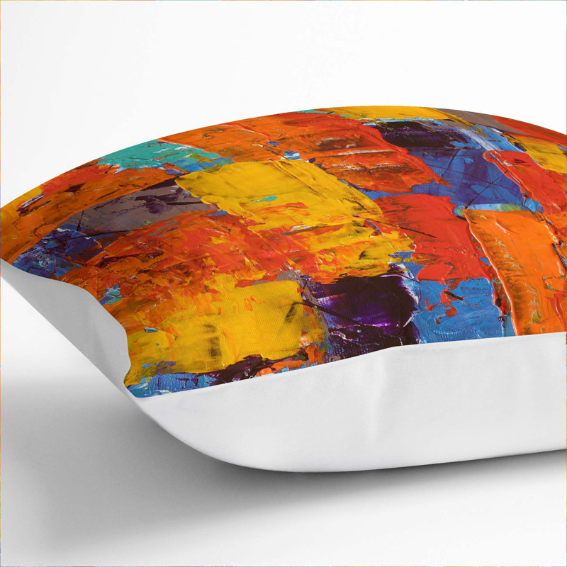 Abstract Square Cushion, White, 40 x 40 cm