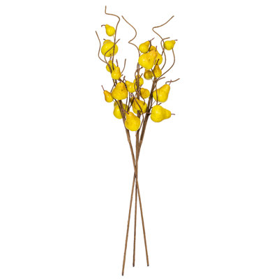 32" Artificial Pear Spray 3/Bag. Recommended for indoor use.