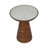 Sculptural Round Wood Accent Side Table with Marble Top for Living Room - Artistic Pedestal Narrow End Table for Chairside Display-106720809-106720811