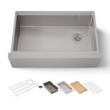 Strive® 32-1/2 In. Undermount Single-Bowl Farmhouse Workstation Kitchen Sink
