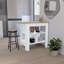 Îlot de cuisine, table de cuisine H 35 po, 3 tablettes ouvertes
