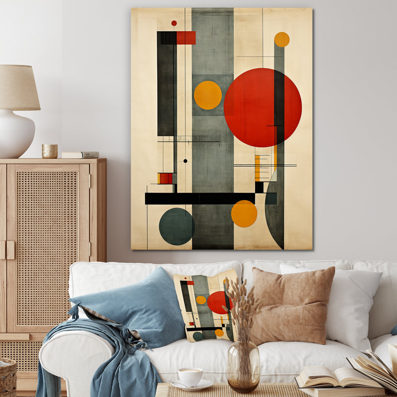 Distance des rêves, rétro géométrie des couleurs rétro - impression sur toile géométrique moderne, 20" H x 12" W