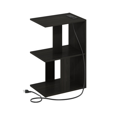 Ebern Designs Addae Open Storage Sofa Side Table, End Table with USB and Type-C Charging Port