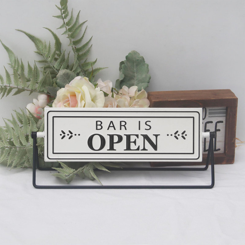 Enseigne réversible ouverte et fermée Ealy Bar