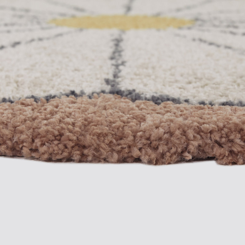 Tapis Lily Lily, Crème, crème, Rond 5 pi 3 po
