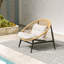 Chaise longue d'extérieur en acier avec coussins Elinor Papasan