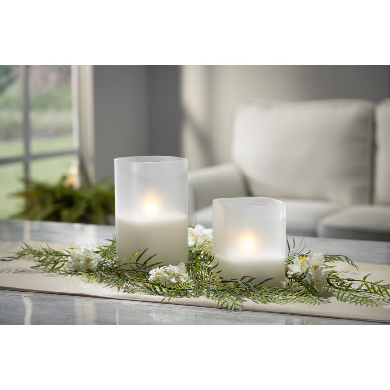 Heyko Unscented Flameless Candle, 7" H x 4" W x 4" D